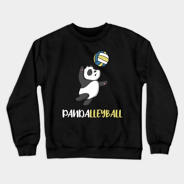 Cute Panda Playing Volleyball Girls Boys Teens Gift Crewneck Sweatshirt by Freid